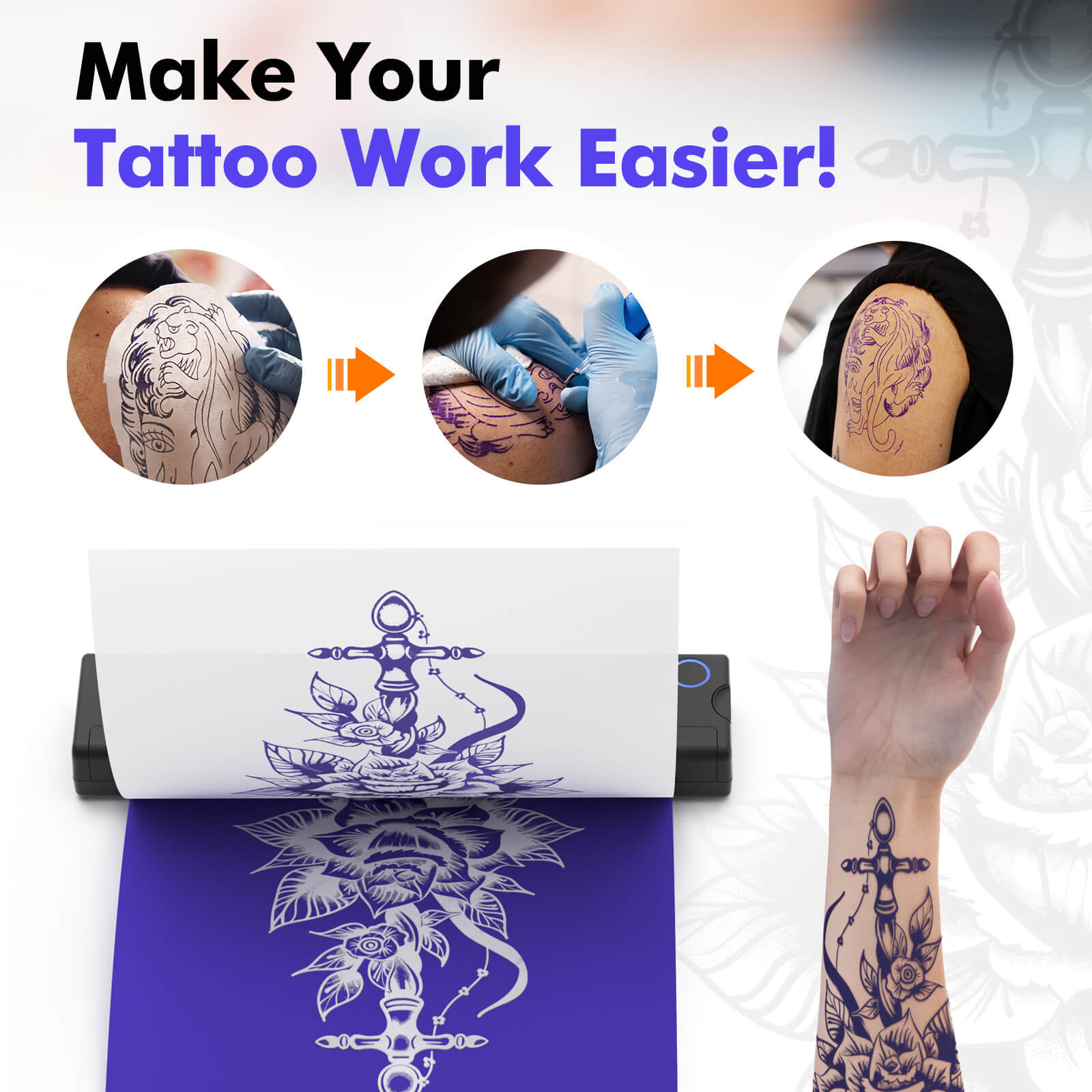 Impresora sin tinta Bluetooth Tattoo Mate