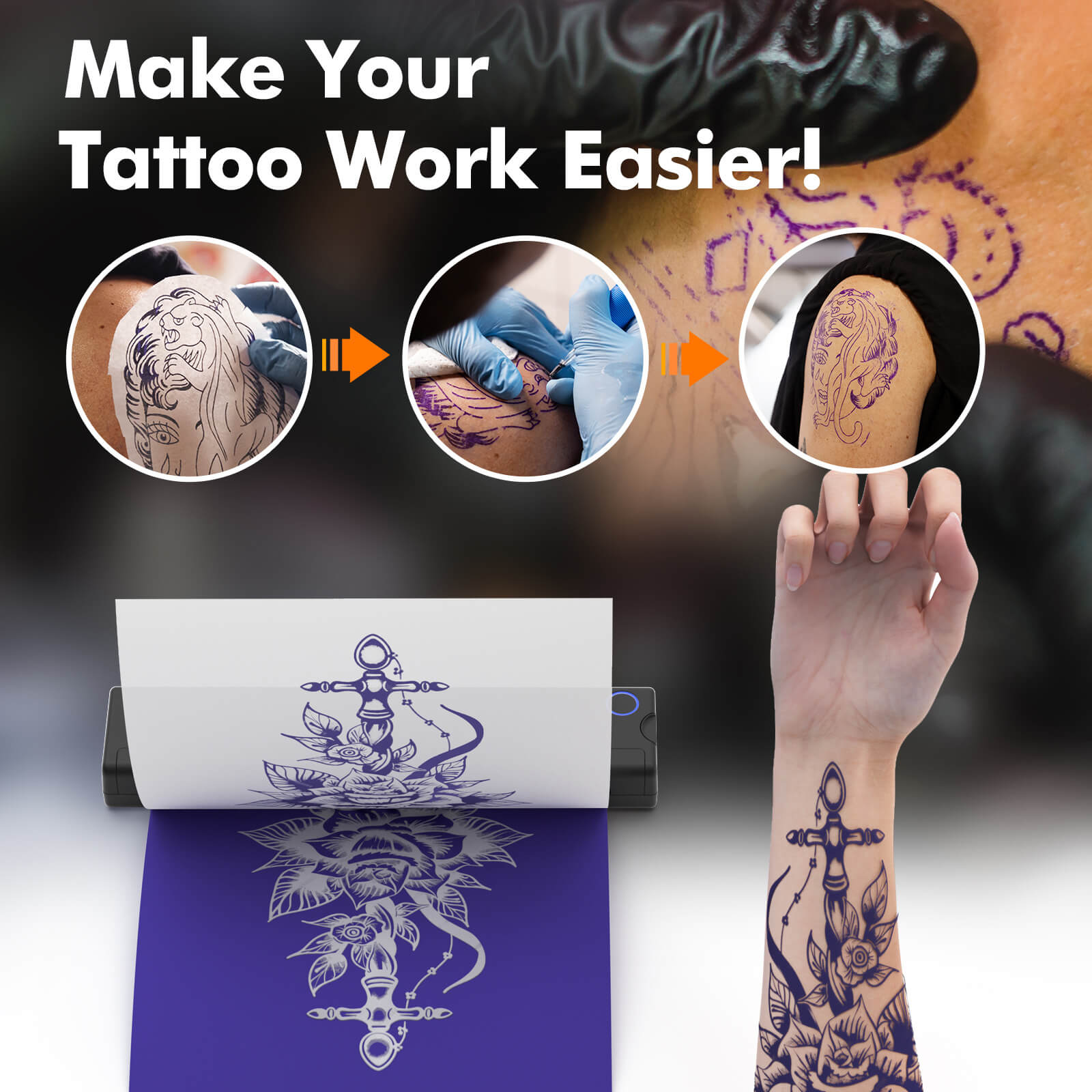 Impresora sin tinta Bluetooth Tattoo Mate