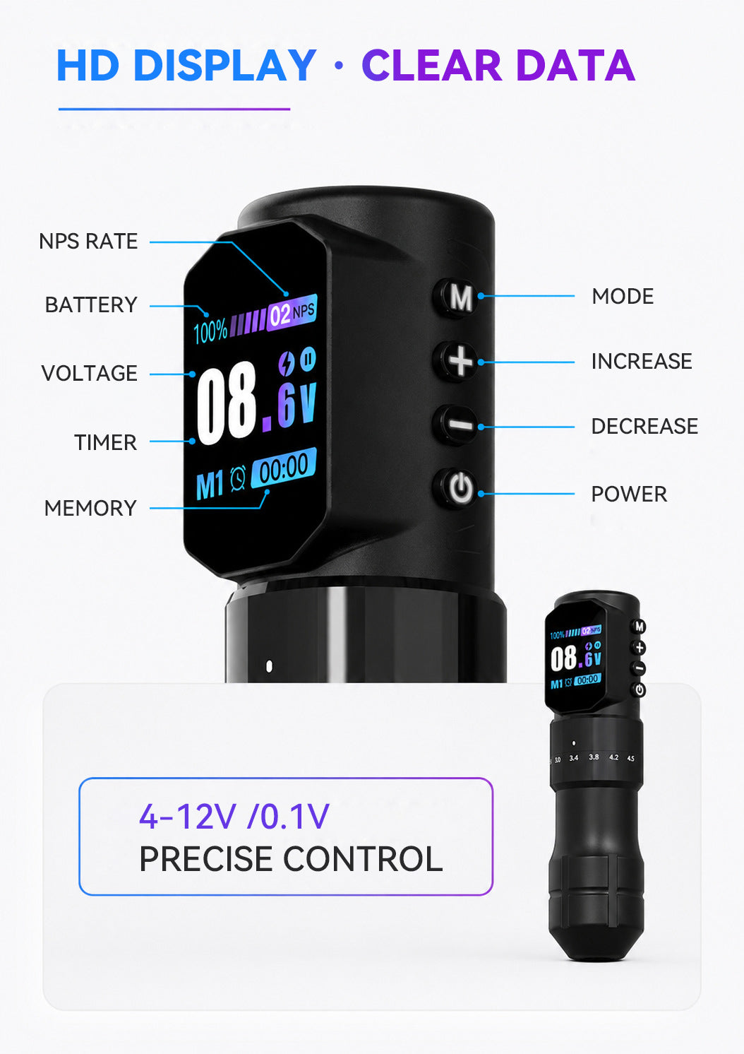 Black-Samurai Wireless Tattoo Pen Machine with Two Batteries