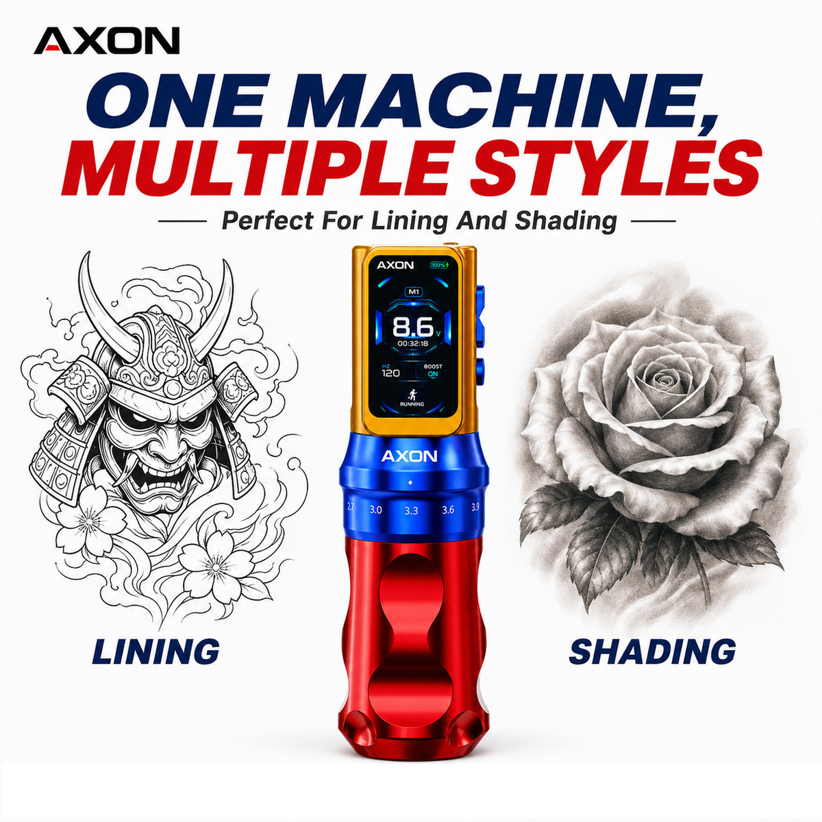 AXON X5 Wireless Tattoo Pen Machine with Two Batteries