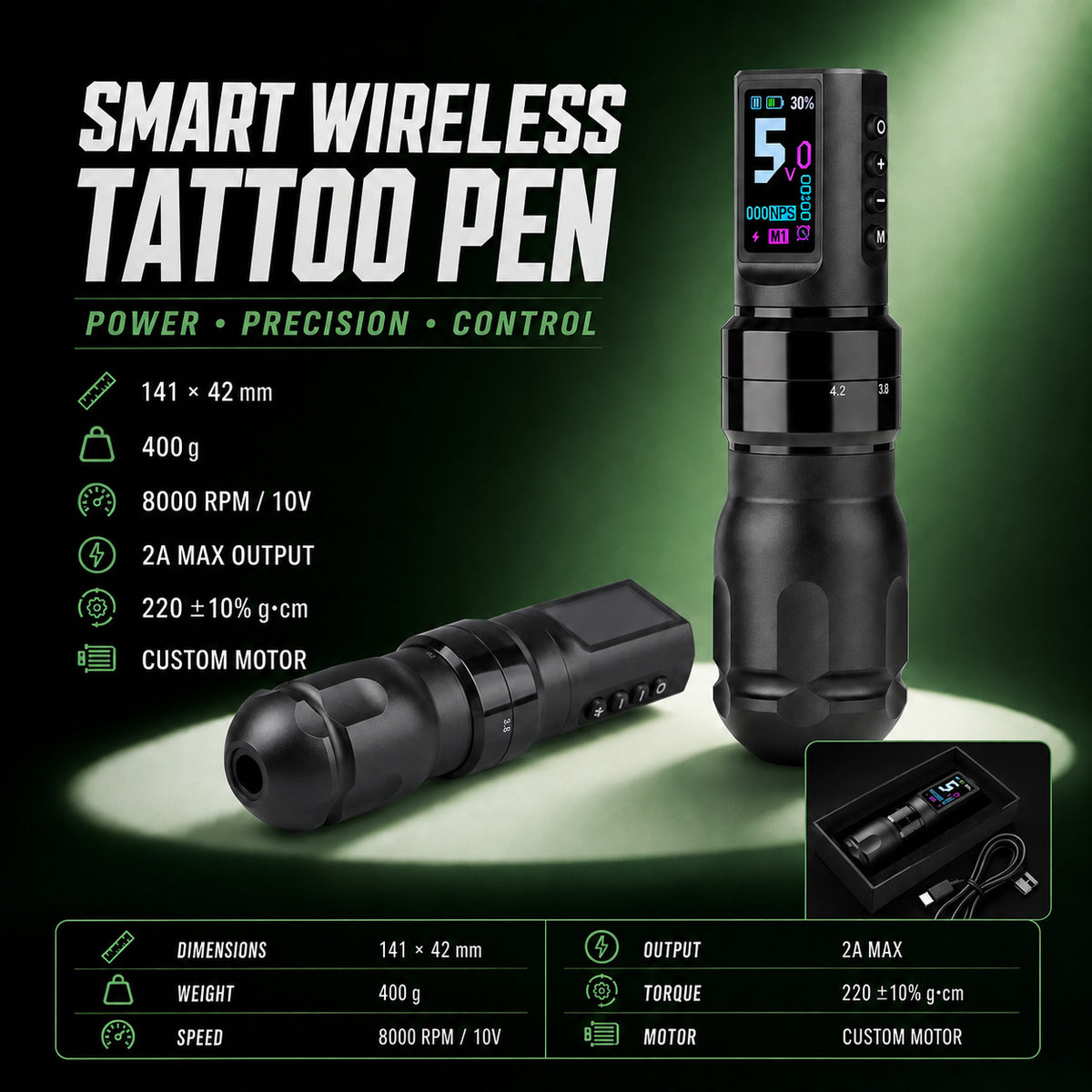 Machine à tatouer sans fil Tuffking avec une batterie