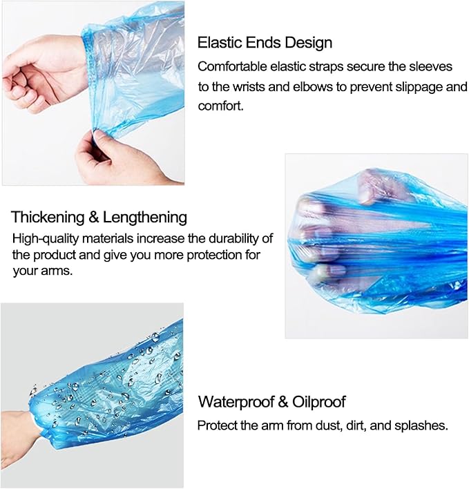 Disposable Plastic Arm Sleeves Covers(100pcs)