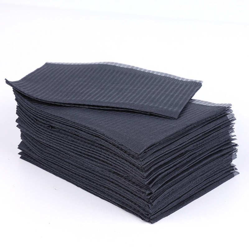 125PCS Disposable Nail Art Table Towels Mat 12.8" X 17.7" Waterproof 3 Ply Nail Art Mat Paper Sheet Clean Pads Tattooing Table Mat Nail Table Cover Tattoo Supplies (Black)